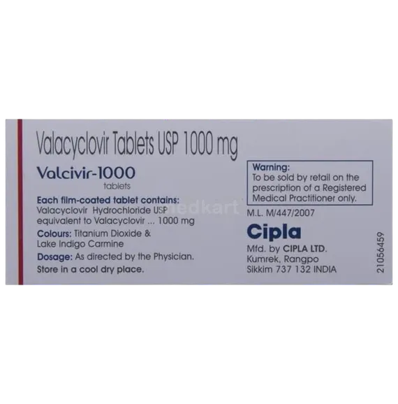 valcivir 1000mg tablet 3's